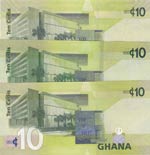Ghana, 10 Cedis, 2013/2017/2019, UNC, p39d; ... 