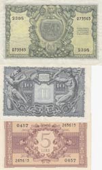 Italy, 5 Lİre, 10 Lire and Lire, 1944/1951, ... 