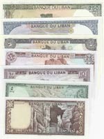Lebanon, 1-5-10-25-50-100-250 Livres, ... 