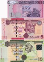 Libya, 1-5-10 Dinars, ... 