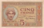 Madagascar, 5 Francs, ... 
