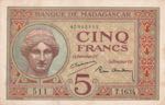 Madagascar, 5 Francs, ... 