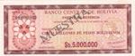 Bolivia, 5.000.000 Pesos ... 