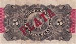 Cuba, 5 Pesos, 1896, XF, p48s, SPECIMEN
