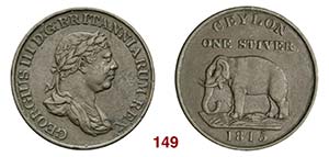 Ceylon 1 Stiver 1815.   Kr. 81   Ag   g 8,83 ... 
