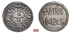 Venezia  Ludovico il Pio, 814-840.  Denaro,  ... 