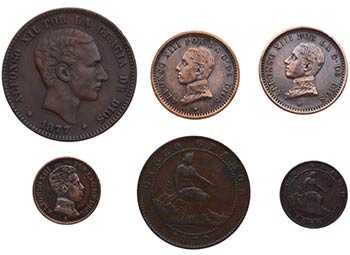 Lote de 6 monedas centenario. 1 y ... 