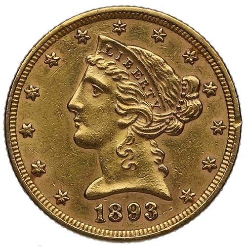 1893. Estados Unidos. 5 dólares. ... 