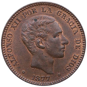 1877. Alfonso XII (1874-1885). 10 ... 