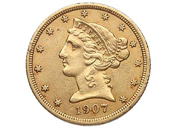 1907. Estados Unidos. 5 dólares. ... 