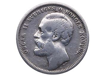 1876 ST. Suecia. 1 Krona. KM 741. ... 