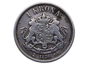 1876 ST. Suecia. 1 Krona. KM 741. ... 