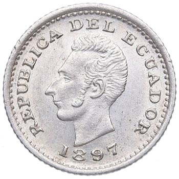 1897. Ecuador. 1/2 Décimo. KM ... 