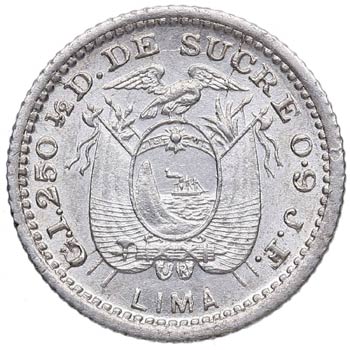 1897. Ecuador. 1/2 Décimo. KM ... 