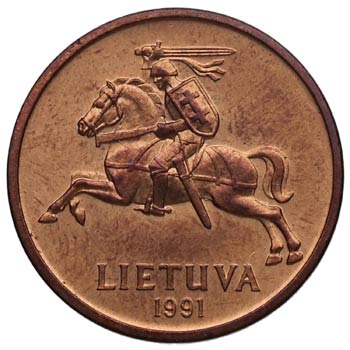 1991. Lituania. 50 Centas. KM 90. ... 
