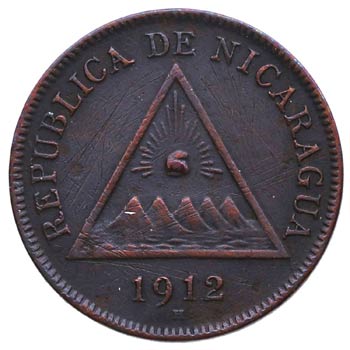 1912. Nicaragua. 1 Centavo. KM 11. ... 