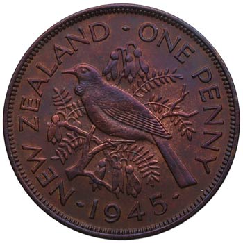 1945. Nueva Zelanda. 1 Penny. KM ... 