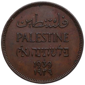 1939. Palestina. 1 Mil. Ae. 3,30 ... 