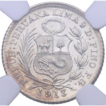 1913. Perú. 1/2 D. Cu-Ni. ... 