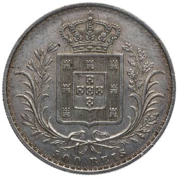 1888. Portugal. 500 REIS. KM 509. ... 