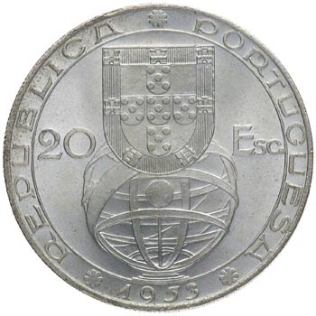 1953. Portugal. 20 escudos. KM ... 