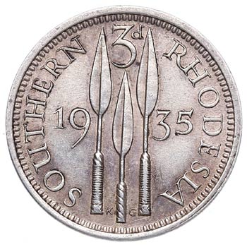 1935. Rodesia del Sur. 3 Pence. KM ... 