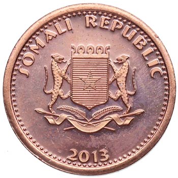 2013. Somalia. 5 Shillings. Cu. ... 