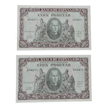 1940. Billetes Españoles. Colón. ... 