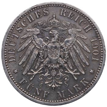 1901. Alemania. 5 marcos. Ag. ... 