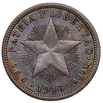 1916. Cuba. 10 centavos. KM A12. ... 