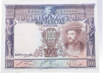 1925. Billetes españoles. Carlos ... 