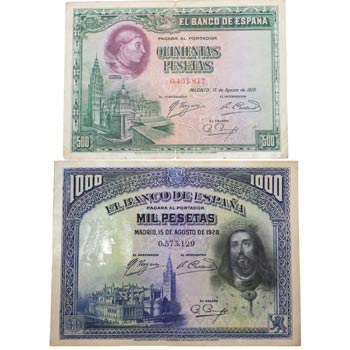 1928. Billetes españoles. ... 