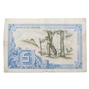 1937. Billetes Españoles. 5 ... 