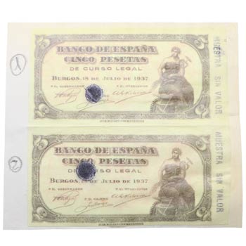 1937. Billetes Españoles. ... 