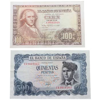 1948 y 1971. Billetes españoles. ... 