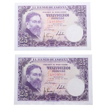 1954. Billetes Españoles. Serie ... 