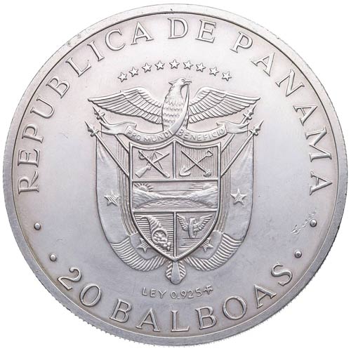 1973. Panamá. 20 Balboas. Ag. ... 