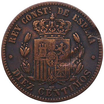 1877 contramarca 98. Alfonso XII ... 