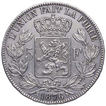 1876. Bélgica. Leopoldo I. 5 ... 