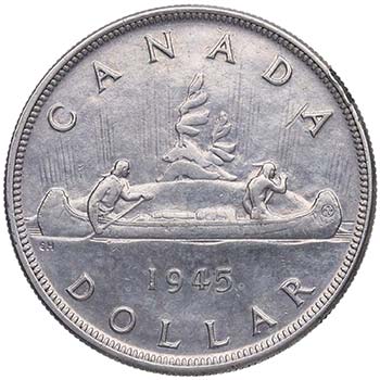 1945. Canadá. 1 dólar. KM 37. ... 