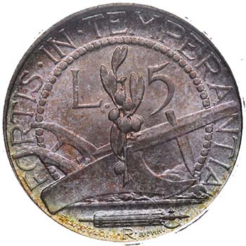 1938. San Marino. 5 lire. KM 9. ... 