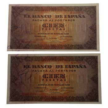 1938. Billetes Españoles. Franco ... 