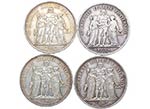 1877-1967. Francia. Lote de 4 monedas 10 ... 