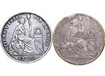 1875 YJ, 1888 TF. Perú. Lote 2 monedas 1 ... 