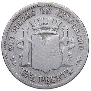 1870. I República. Madrid. 1 peseta. DEM. ... 