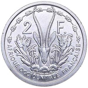 1955. África Occidental Francesa. 2 Francs. ... 