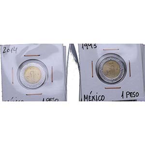1993 a 2016. México. Lote de 11 monedas: 1 ... 