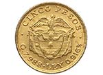 1924. Colombia. 5 pesos. Au. 8,09 g. ... 