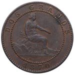 1870. I República. Barcelona. 2 céntimos. ... 
