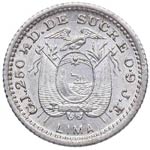 1897. Ecuador. 1/2 Décimo. KM 55,1. Ag. ... 